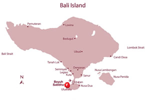Bayuh Sabbha - Bali map